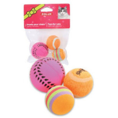 ZOLUX Zabawki dla kota - 3 piłki różne wzory 4cm