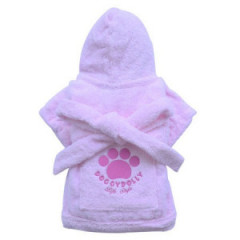 DOGGYDOLLY Ubranko dla małego psa - szlafrok z łapą, różowy