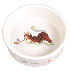 TRIXIE Miska ceramiczna dla kota z motywem 0,2l / 11cm
