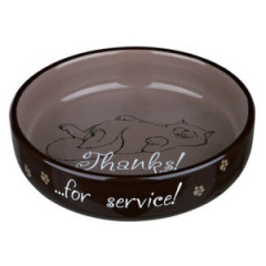 TRIXIE Miska ceramiczna "Thanks for service" dla kotów krótkonosych (0,3l / śr. 15cm) - różne kolory