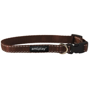 AMIPLAY Obroża regulowana Reflective - Brązowa