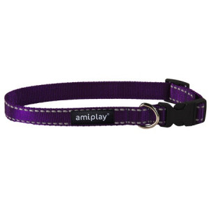 AMIPLAY Obroża regulowana Reflective - Fioletowa