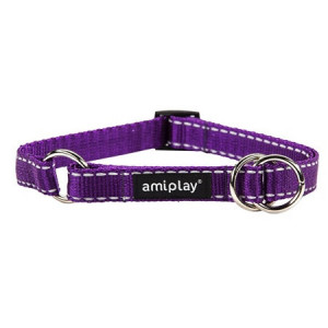 AMIPLAY Obroża półzaciskowa Reflective - Fioletowa