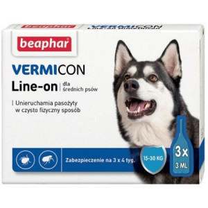 BEAPHAR Vermicon Line-On Dog - 3 pipety kropli przeciwpchłowych