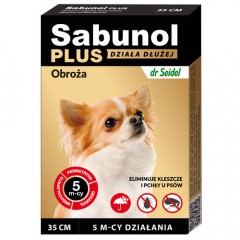 SABUNOL Plus - Obroża dla psa o przedłużonym działaniu do 5mc (35cm)