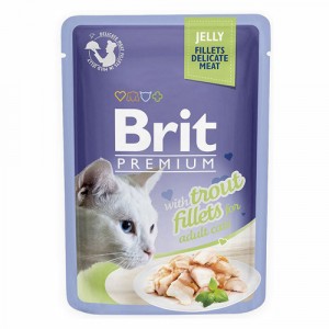 BRIT Premium Trout Fillets Adult - Filety z pstrąga w galaretce dla kota 85g
