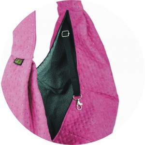 LAUREN DESIGN Pikowana torba / nosidło SARA 50 x 22 x 22 cm - różowa