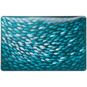 TRIXIE Podkładka pod miski Fish, 44 × 28 cm, petrol/niebieski