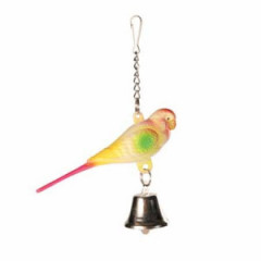 TRIXIE Sztuczna papużka na łańcuszku z dzwonkiem 9cm