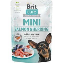 BRIT CARE Mini Salmon and Herring Sterilised 85g (saszetka)