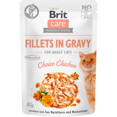BRIT CARE CAT Fillets in gravy Choice Chicken 85g (saszetka)
