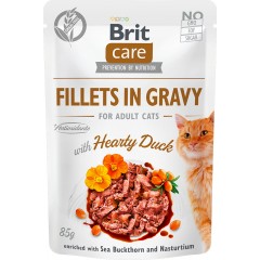 BRIT CARE CAT Fillets in gravy Hearty Duck 85g (saszetka)