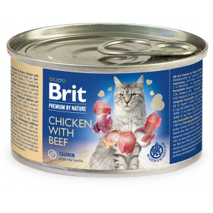 BRIT Premium by Nature CAT Chicken and Beef 200g (puszka)