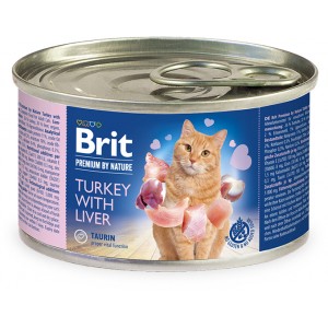 BRIT Premium by Nature CAT Turkey and Liver 200g (puszka)