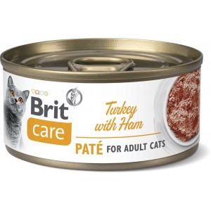 BRIT CARE CAT Turkey Pate and Ham 70g (puszka)