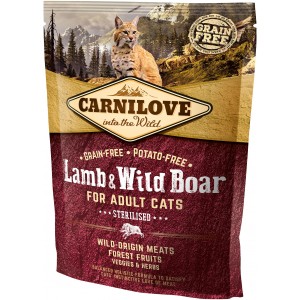 CARNILOVE CAT Grain-Free Lamb and Wild Boar Sterilised - Jagnięcina i dzik 