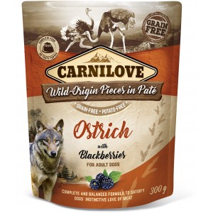 CARNILOVE DOG Pouch Ostrich and Blackberries 300g