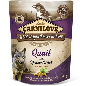 CARNILOVE DOG Pouch Quail and Yellow Carrot 300g