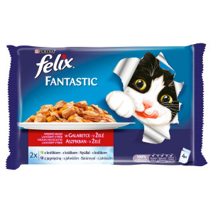 FELIX Fantastic - jagnięcina / królik w galarecie - 4x 100g