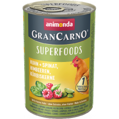 ANIMONDA GranCarno Superfoods Kurczak, szpinak, maliny, pestki dyni 400g