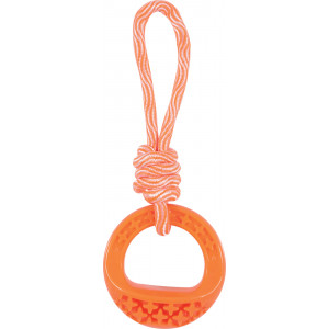 ZOLUX Zabawka TPR SAMBA okrągła ze sznurem 26 cm - pomarańczowy