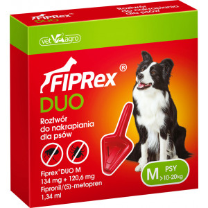 FIPREX DUO Krople M (10 - 20 kg) (1 pipeta x 1,34 ml)