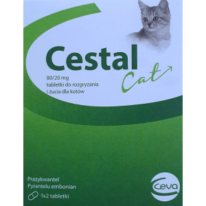 CESTAL Cat 80/20mg - tabletki do rozgryzania i żucia dla kotów na odrobaczanie