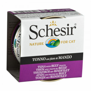 SCHESIR Cat Tuńczyk z polędwicą wołową w galaretce (puszka)