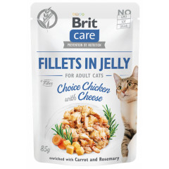 BRIT CARE CAT Fillets in jelly Choice Chicken with Cheese 85g (saszetka)