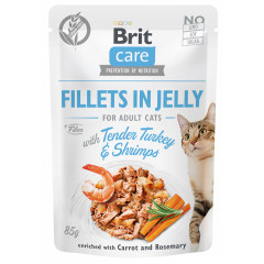 BRIT CARE CAT Fillets in jelly Tender Turkey and Shrimps 85g (saszetka)