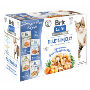 BRIT CARE CAT Fillets in Jelly Flavour Box saszetki z galaretką (12x 85g)