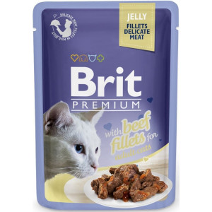 BRIT PREMIUM CAT Beef Jelly Fillets Adult - wołowina w galaretce 85g