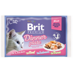 BRIT PREMIUM CAT Dinner Plate Jelly saszetki z galaretką (4x 85g)