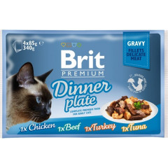 BRIT PREMIUM CAT Dinner Plate Gravy saszetki w sosie (4x 85g)