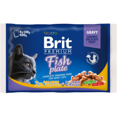 BRIT PREMIUM CAT Fish Plate Gravy saszetki w sosie (4x 100g)