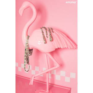 AMIPLAY Obroża regulowana BeHappy - Flamingo
