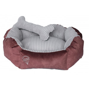 LAUREN DESIGN Velvet Legowisko Diana - nowy bordo