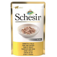 SCHESIR Cat Tuńczyk z kurczakiem w galaretce 85g (saszetka)