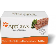 APPLAWS Cat Pasztet Mix smaków Turkey, Beef, Ocean 7x 100g