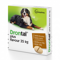 BAYER Drontal Dog Plus Flavour 35kg - tabletki na odrobaczanie dla psów do 70kg
