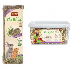 VITAPOL Vita Herbal Karma pełnoporcjowa dla królika 900g (wiaderko) + sianko