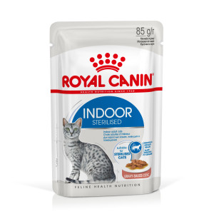 ROYAL CANIN Indoor Sterilised w sosie, karma mokra w sosie dla kotów dorosłych, sterylizowanych, przebywających wyłącznie w domu