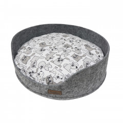 RECOBED Sofa filc z poduszką Azowian grey