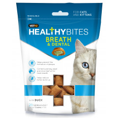 RECOSNACK Vetiq Przysmaki dla kotów i kociąt Świeży oddech i zęby Healthy Bites Breath & Dental For Cats & Kitten 65g