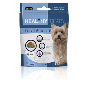 RECOSNACK Vetiq Przysmaki dla szczeniąt i psów Świeży oddech i zdrowe zęby Healthy Treats Breath & Dental For Dogs 70g