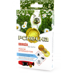 PCHEŁKA Obroża przeciwpchelna dla kota z dzwonkiem 30 cm