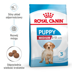 ROYAL CANIN Medium Puppy karma sucha dla szczeniąt ras średnich, od 2 do 12 miesiąca