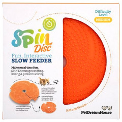 PETSTAGES Pet Dream House Spin Lick Frisbee Orange Medium