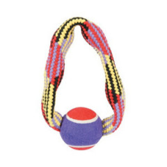 ZOLUX Zabawka ze sznura z piłką tenisową - pierścień 23 cm