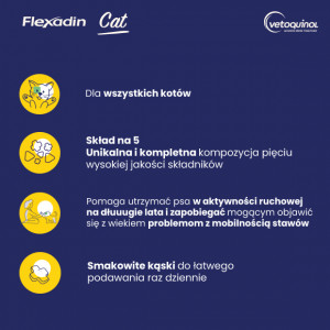 VETOQUINOL Flexadin Cat 60 kąsków